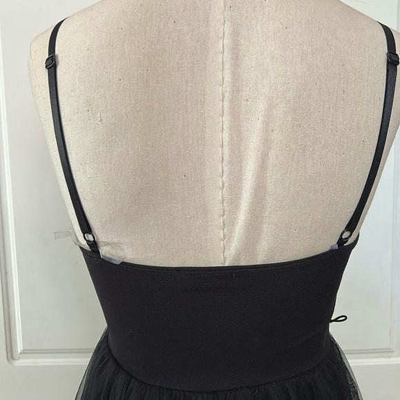 OLIVE TREE💫 Women’s Black Lace Spaghetti Strap Midi Evening Dress - Picture 11 of 15